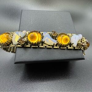 Vintage Gold and Amber Bracelet